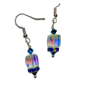 Swarovski Crystal earrings. 30 year old pieces. Aurora Borealis High Quality.